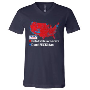 Funny Trump 2024 Electoral Landslide Map V-Neck T-Shirt