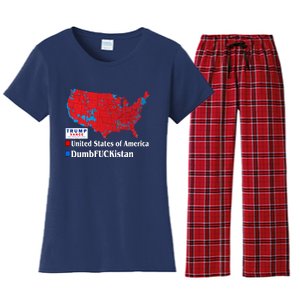 Funny Trump 2024 Electoral Landslide Map Women's Flannel Pajama Set