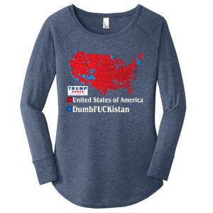 Funny Trump 2024 Electoral Landslide Map Women's Perfect Tri Tunic Long Sleeve Shirt