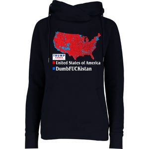 Funny Trump 2024 Electoral Landslide Map Womens Funnel Neck Pullover Hood