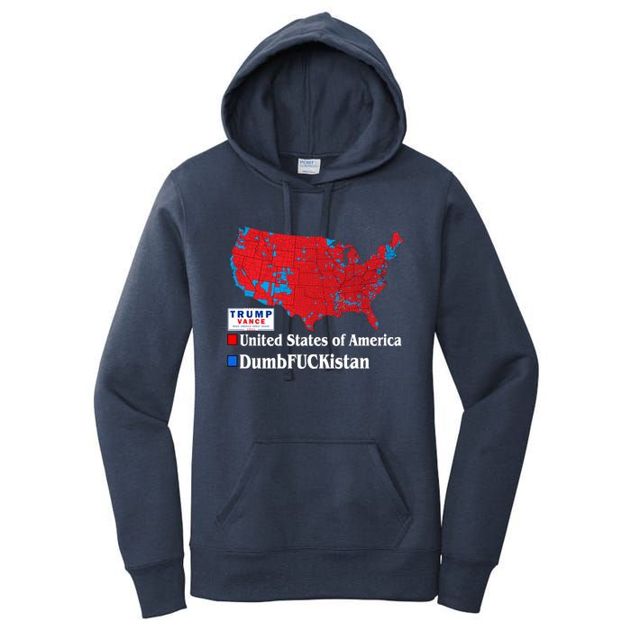 Funny Trump 2024 Electoral Landslide Map Women's Pullover Hoodie