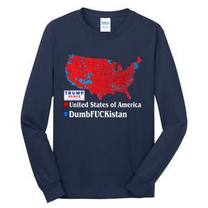 Funny Trump 2024 Electoral Landslide Map Tall Long Sleeve T-Shirt