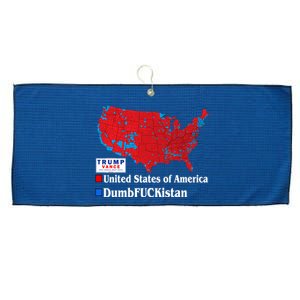 Funny Trump 2024 Electoral Landslide Map Large Microfiber Waffle Golf Towel