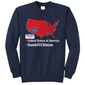 Funny Trump 2024 Electoral Landslide Map Tall Sweatshirt