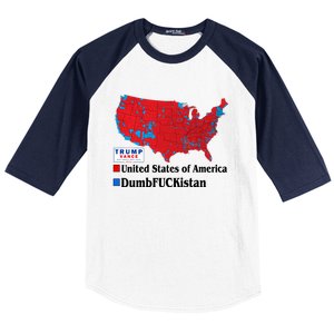 Funny Trump 2024 Electoral Landslide Map Baseball Sleeve Shirt