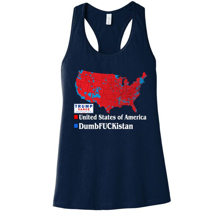 Funny Trump 2024 Electoral Landslide Map Women's Racerback Tank