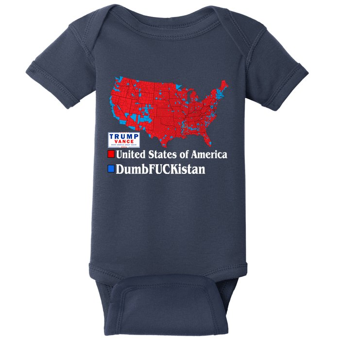 Funny Trump 2024 Electoral Landslide Map Baby Bodysuit