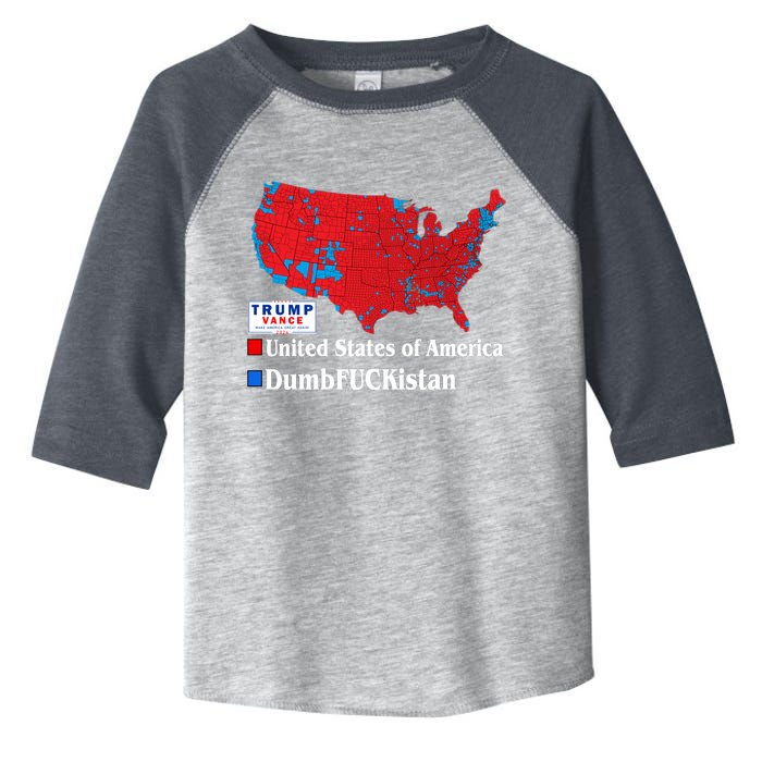 Funny Trump 2024 Electoral Landslide Map Toddler Fine Jersey T-Shirt