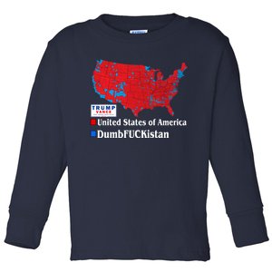 Funny Trump 2024 Electoral Landslide Map Toddler Long Sleeve Shirt