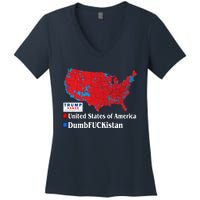 Funny Trump 2024 Electoral Landslide Map Women's V-Neck T-Shirt