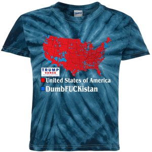 Funny Trump 2024 Electoral Landslide Map Kids Tie-Dye T-Shirt