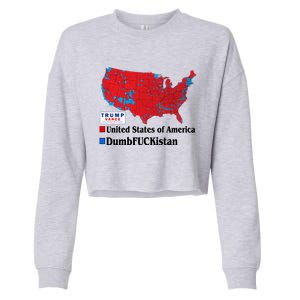 Funny Trump 2024 Electoral Landslide Map Cropped Pullover Crew