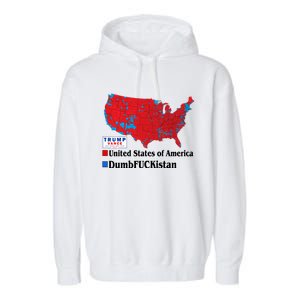 Funny Trump 2024 Electoral Landslide Map Garment-Dyed Fleece Hoodie