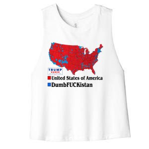 Funny Trump 2024 Electoral Landslide Map Women's Racerback Cropped Tank