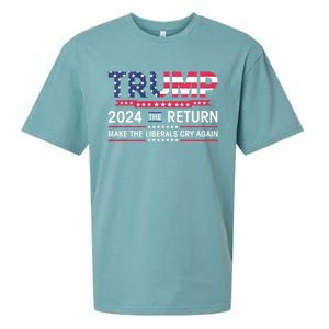 Funny Trump 2024 The Return Make Liberals Cry Again Election Sueded Cloud Jersey T-Shirt