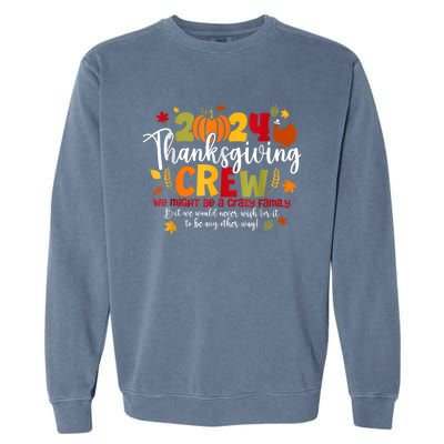 Family Thanksgiving 2024 Thanksgiving Crew Turkey Matching Garment-Dyed Sweatshirt