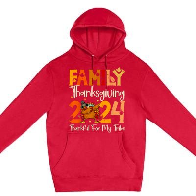 Family Thanksgiving 2024 Crew Dabbing Turkey Group Matching Premium Pullover Hoodie