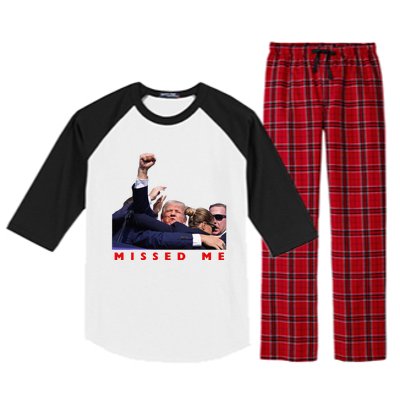 Funny Trump 2024 Missed Me Raglan Sleeve Pajama Set