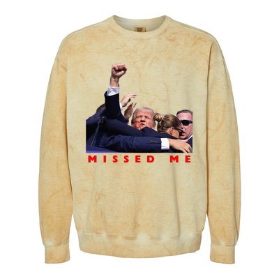 Funny Trump 2024 Missed Me Colorblast Crewneck Sweatshirt