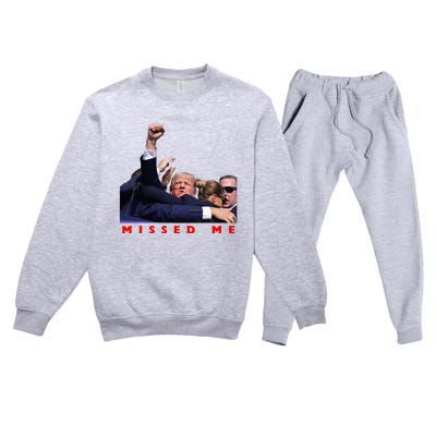 Funny Trump 2024 Missed Me Premium Crewneck Sweatsuit Set