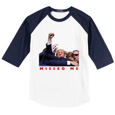 Funny Trump 2024 Missed Me Baseball Sleeve Shirt