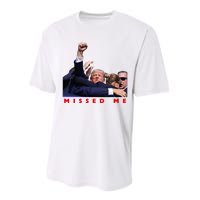 Funny Trump 2024 Missed Me Performance Sprint T-Shirt