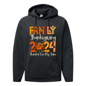 Family Thanksgiving 2024 Crew Dabbing Turkey Group Matching Performance Fleece Hoodie