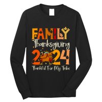 Family Thanksgiving 2024 Crew Dabbing Turkey Group Matching Long Sleeve Shirt