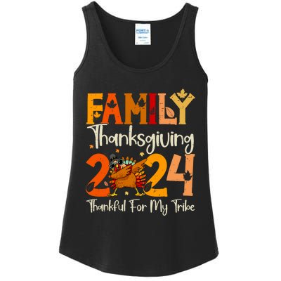 Family Thanksgiving 2024 Crew Dabbing Turkey Group Matching Ladies Essential Tank