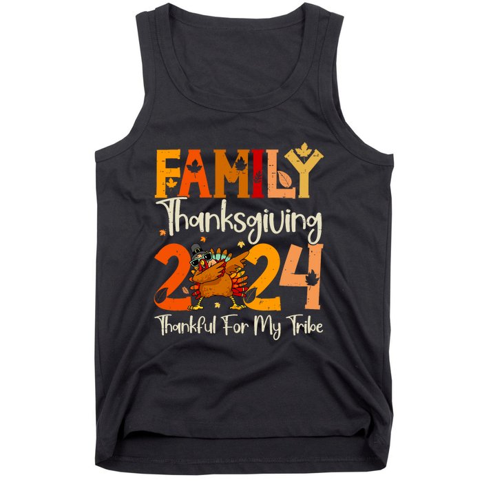 Family Thanksgiving 2024 Crew Dabbing Turkey Group Matching Tank Top