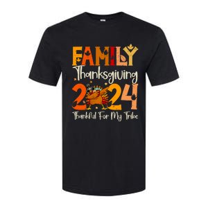 Family Thanksgiving 2024 Crew Dabbing Turkey Group Matching Softstyle CVC T-Shirt