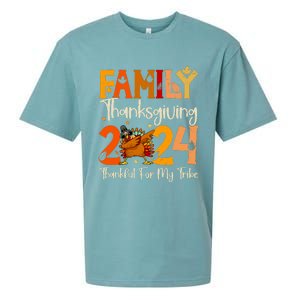 Family Thanksgiving 2024 Crew Dabbing Turkey Group Matching Sueded Cloud Jersey T-Shirt