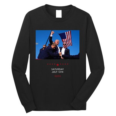 Funny Trump 2024 Shooting At Trump Rally In Pennsylvania Long Sleeve Shirt