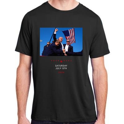 Funny Trump 2024 Shooting At Trump Rally In Pennsylvania Adult ChromaSoft Performance T-Shirt