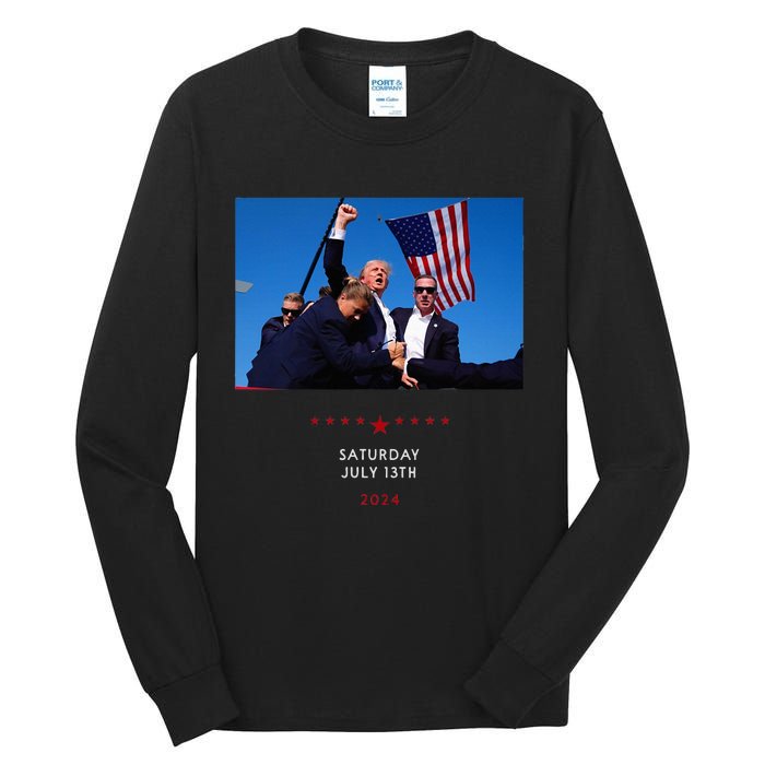 Funny Trump 2024 Shooting At Trump Rally In Pennsylvania Tall Long Sleeve T-Shirt