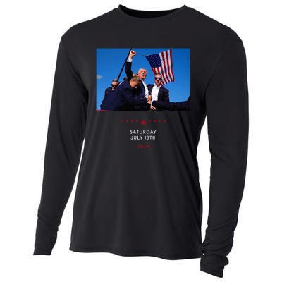 Funny Trump 2024 Shooting At Trump Rally In Pennsylvania Cooling Performance Long Sleeve Crew