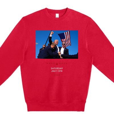 Funny Trump 2024 Shooting At Trump Rally In Pennsylvania Premium Crewneck Sweatshirt