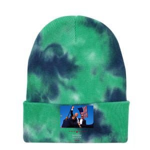 Funny Trump 2024 Shooting At Trump Rally In Pennsylvania Tie Dye 12in Knit Beanie