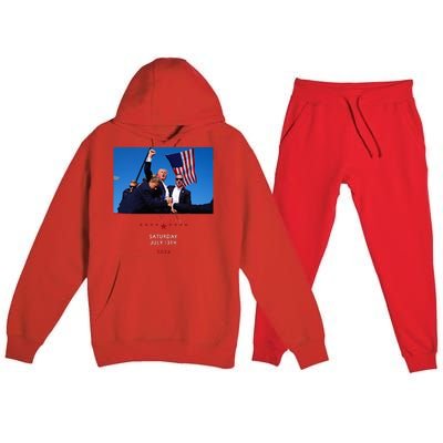 Funny Trump 2024 Shooting At Trump Rally In Pennsylvania Premium Hooded Sweatsuit Set