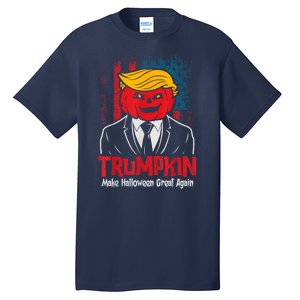 Funny Trumpkin 2024 Usa Make Halloween Great Again Tall T-Shirt