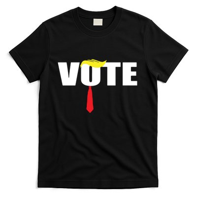 Funny Trump 2024 Vote With Trump Hair And Red Necktie T-Shirt