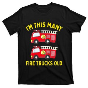 Fire Truck 2nd Birthday Firefighter 2 Two T-Shirt