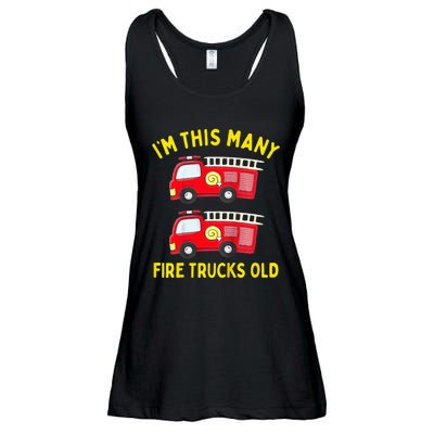 Fire Truck 2nd Birthday Firefighter 2 Two Ladies Essential Flowy Tank