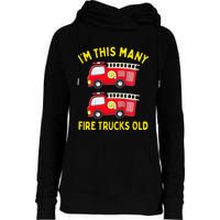 Fire Truck 2nd Birthday Firefighter 2 Two Womens Funnel Neck Pullover Hood