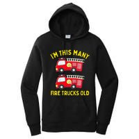 Fire Truck 2nd Birthday Firefighter 2 Two Women's Pullover Hoodie