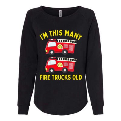 Fire Truck 2nd Birthday Firefighter 2 Two Womens California Wash Sweatshirt