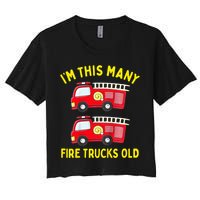 Fire Truck 2nd Birthday Firefighter 2 Two Women's Crop Top Tee