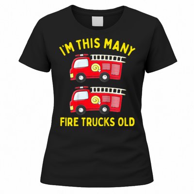 Fire Truck 2nd Birthday Firefighter 2 Two Women's T-Shirt