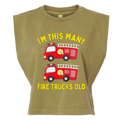 Fire Truck 2nd Birthday Firefighter 2 Two Garment-Dyed Women's Muscle Tee