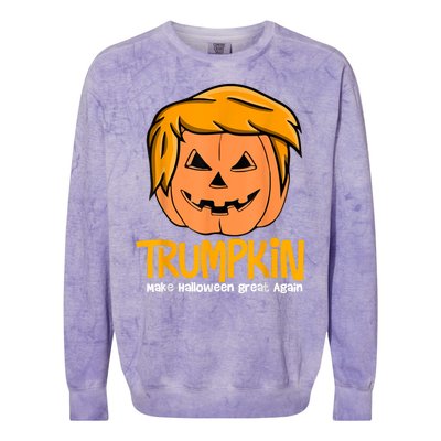 Funny Trumpkin 2024 Usa Make Halloween Great Again Colorblast Crewneck Sweatshirt